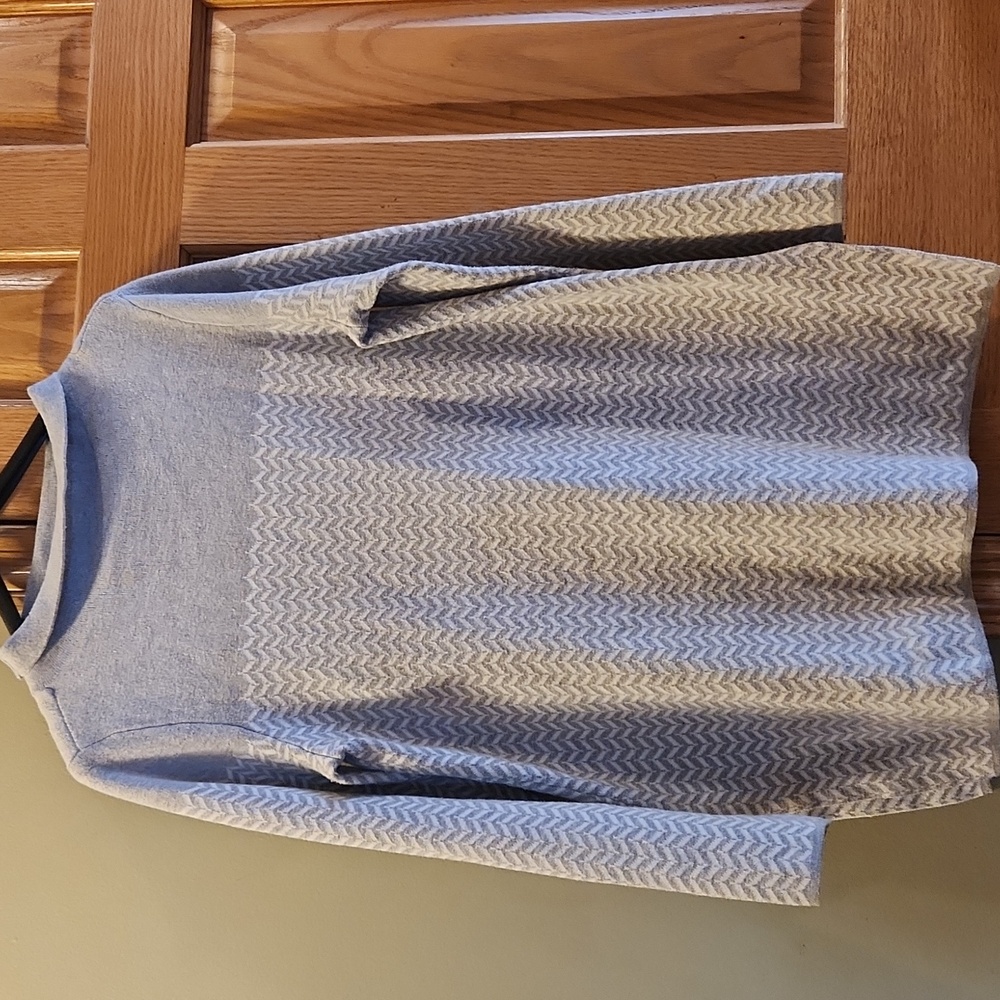Aspen Cowl Neck Sweater Grey Chevron size Large
